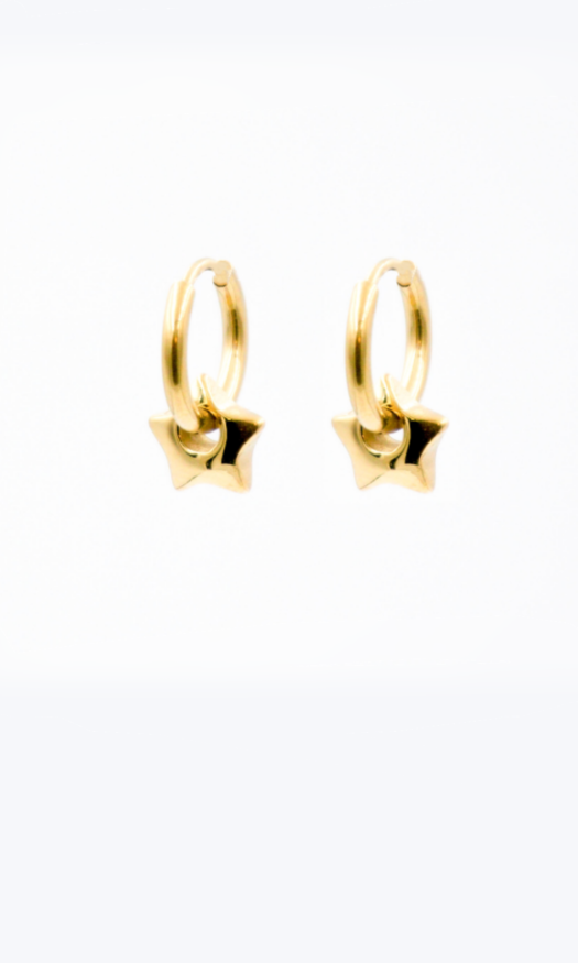 Gouden oorbellen met een sterretje