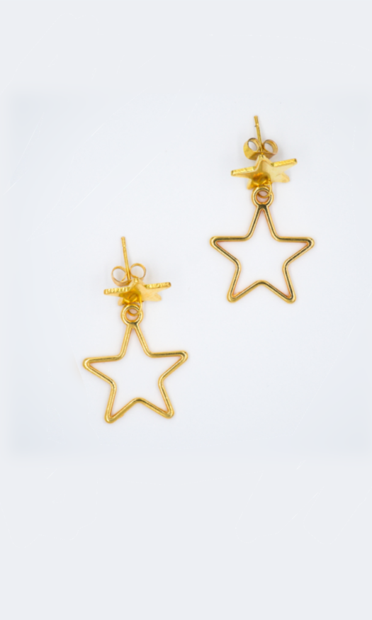 Gouden stainless steel oorbellen met sterren