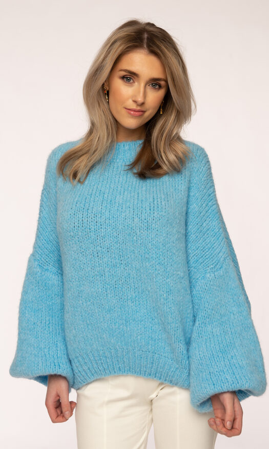 Blauwe oversized trui