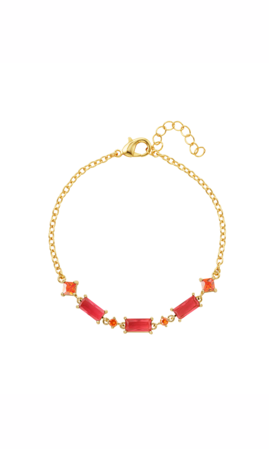 Gouden armband met rode diamanten