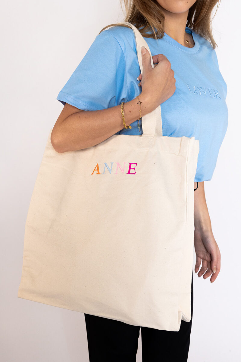 Gepersonaliseerde canvas tas met naam