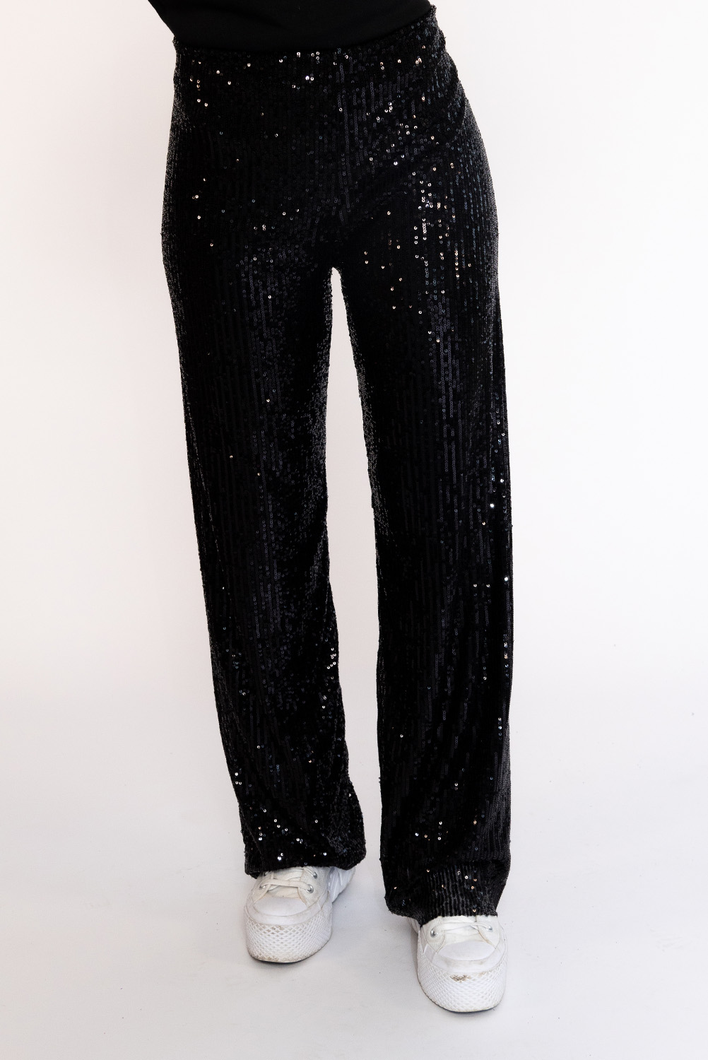 Micky Zwart Glitter - Zwarte glitter pailletten broek - Floritzi