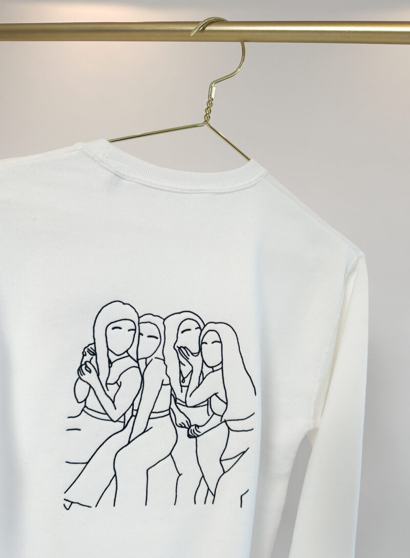 Gepersonaliseerde trui met een lijntekening van je eigen foto