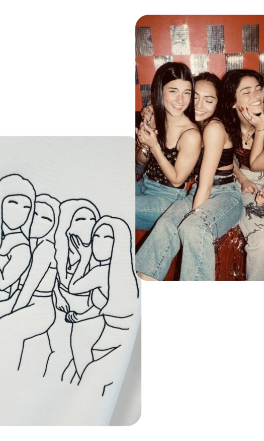 Gepersonaliseerde trui met een lijntekening van je eigen foto