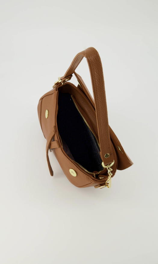 Leren bruine saddle bag