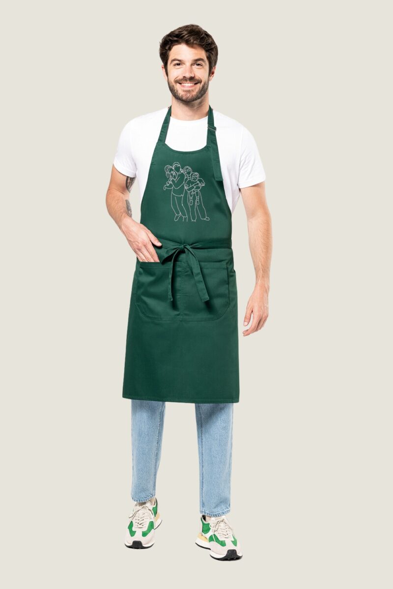 Vaderdag Gepersonaliseerd schort lijntekening van je eigen foto - Afbeelding 2