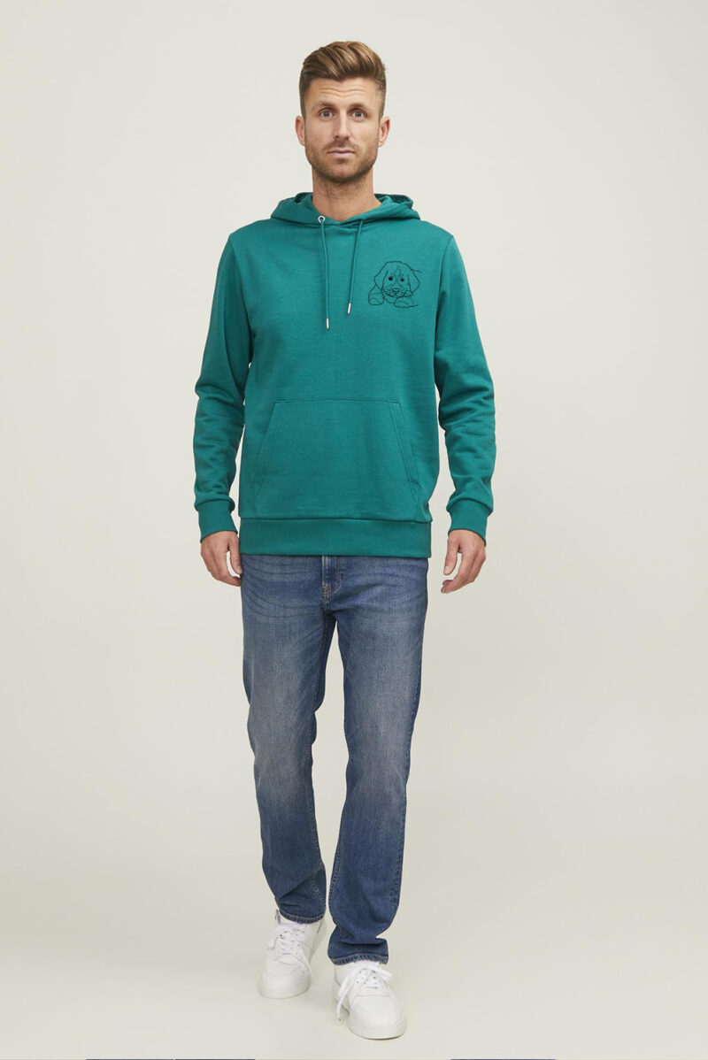 Vaderdag Gepersonaliseerde hoodie lijntekening van je eigen foto borst - Afbeelding 3