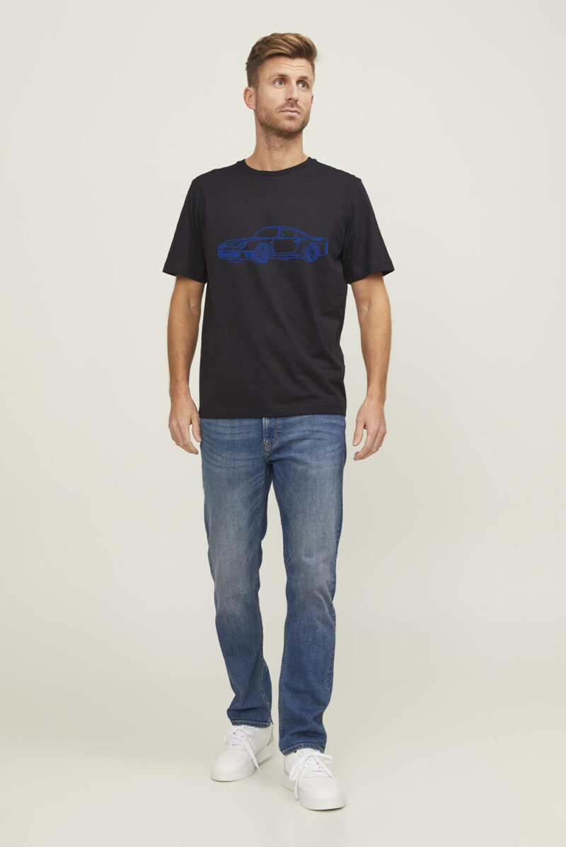 Vaderdag Gepersonaliseerd T-shirt auto lijntekening van je eigen foto - Afbeelding 2
